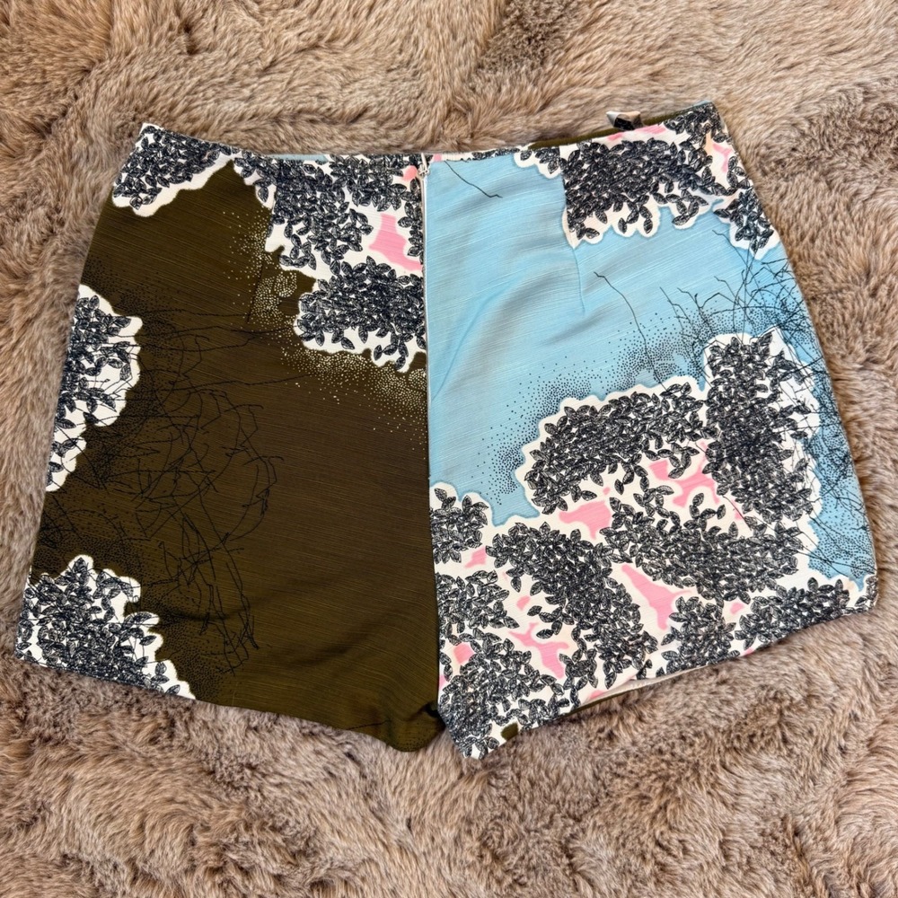 Topshop Skort Floral Print Blue Green Pink Women's Size 10 - Picture 5 of 7